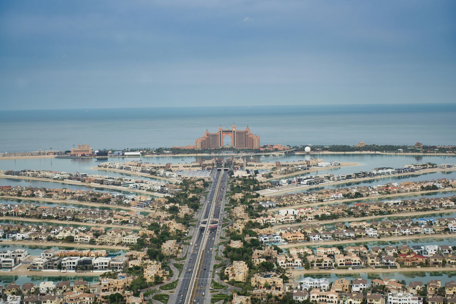 Aerial view of Palm Jumeirah in Dubai